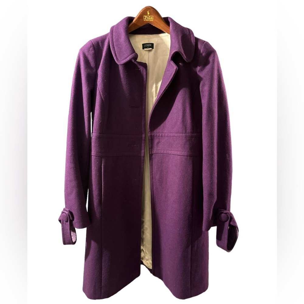 J Crew Stadium Purple Coat Size 4 Women’s